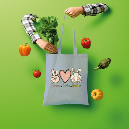 PEACE LOVE EASTER Shopper Tote Bag - DirectlyPersonalised