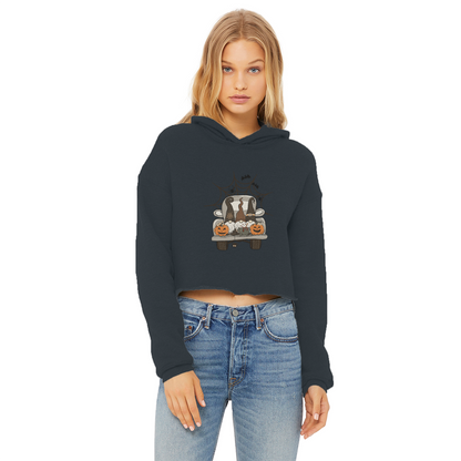 LETS GET SPOOKY Ladies Cropped Raw Edge Hoodie - DirectlyPersonalised