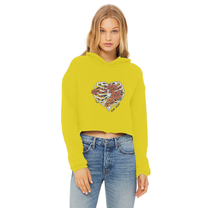 RIB CAGE Ladies Cropped Raw Edge Hoodie - DirectlyPersonalised