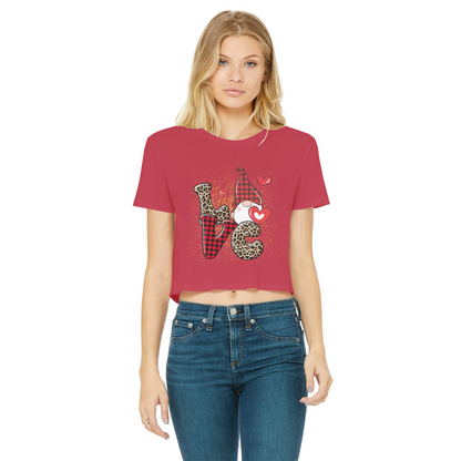 Ladies Valentine Design Classic Women's Cropped Raw Edge T-Shirt - DirectlyPersonalised