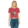 Ladies Valentine Design Classic Women's Cropped Raw Edge T-Shirt