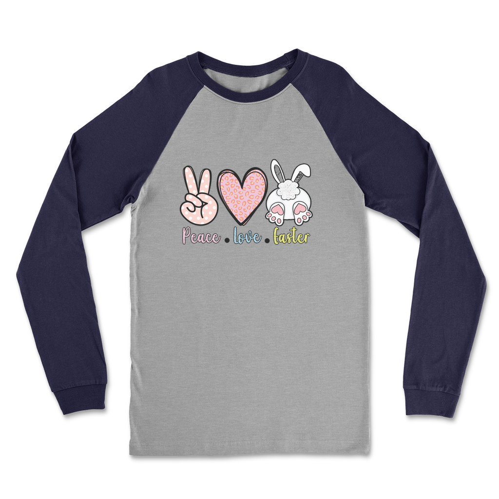 PEACE LOVE EASTER Classic Raglan Long Sleeve Shirt - DirectlyPersonalised