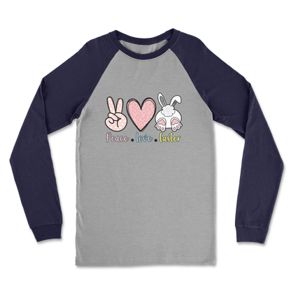 PEACE LOVE EASTER Classic Raglan Long Sleeve Shirt - DirectlyPersonalised