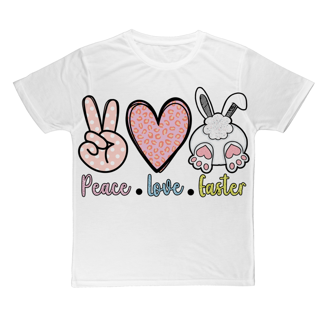 PEACE LOVE EASTER Classic Sublimation Adult T-Shirt - DirectlyPersonalised