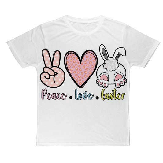 PEACE LOVE EASTER Classic Sublimation Adult T-Shirt - DirectlyPersonalised