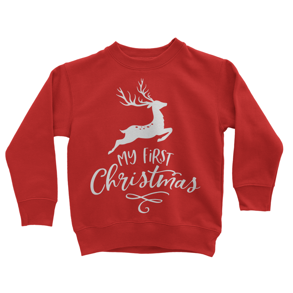 My First Christmas White Classic Kids Sweatshirt - DirectlyPersonalised