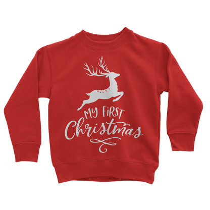 My First Christmas White Classic Kids Sweatshirt - DirectlyPersonalised