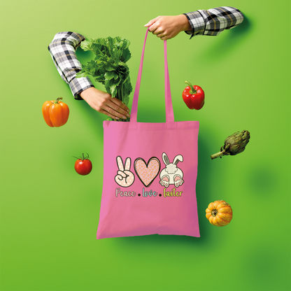 PEACE LOVE EASTER Shopper Tote Bag - DirectlyPersonalised