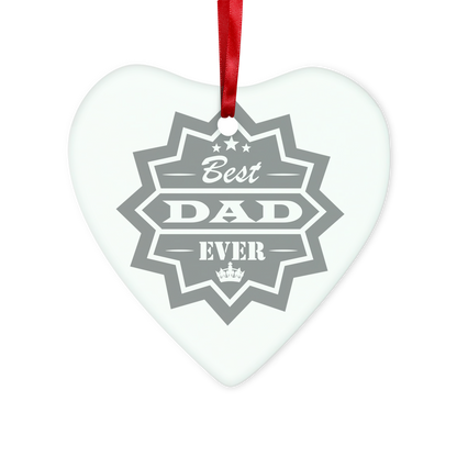Best Dad Ever Glass Hanging Ornament