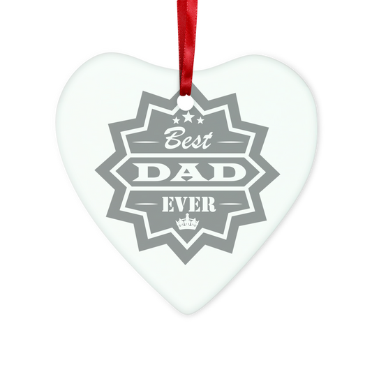 Best Dad Ever Glass Hanging Ornament