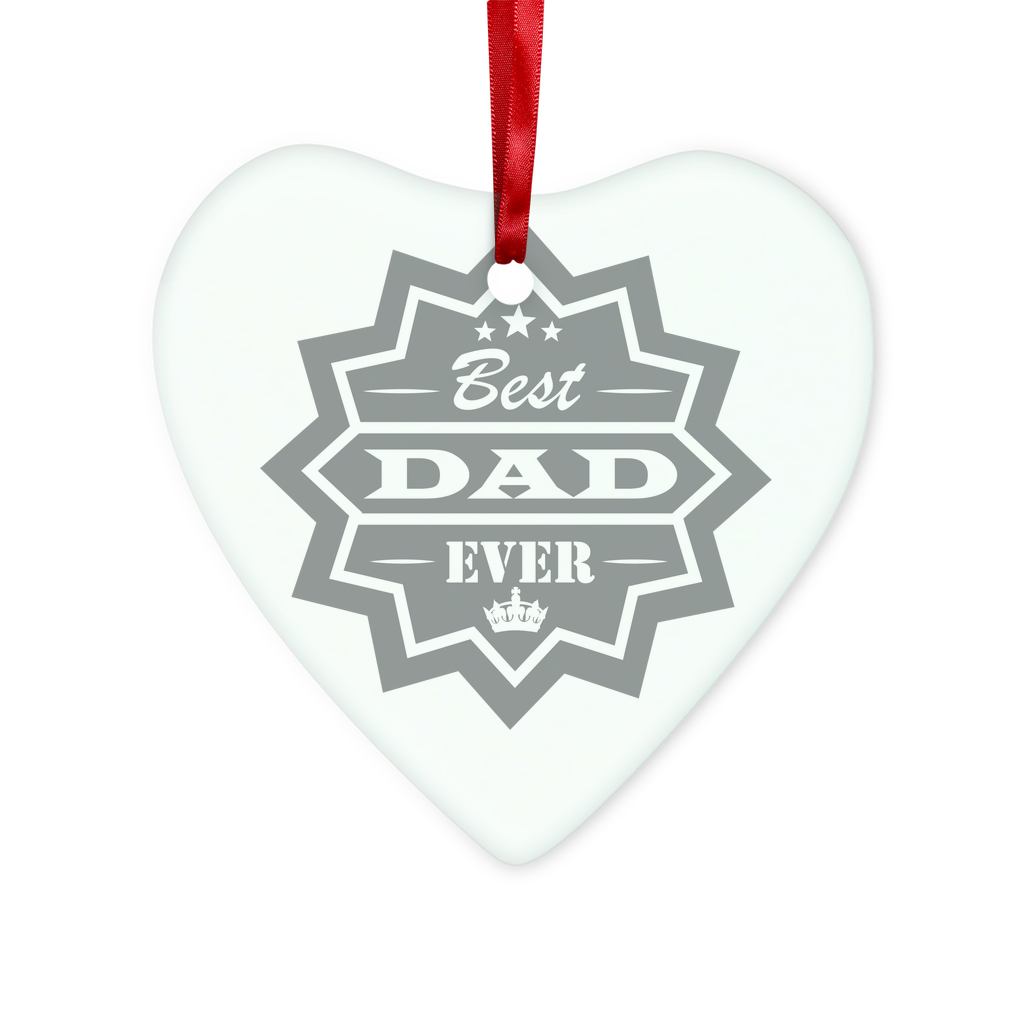 Best Dad Ever Glass Hanging Ornament