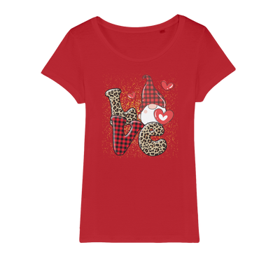 Ladies Valentine Design Organic Jersey Womens T-Shirt