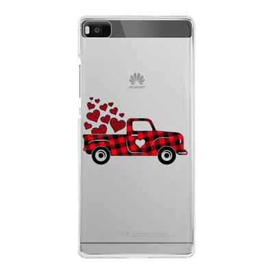 Love Truck Back Printed Transparent Hard Phone Case