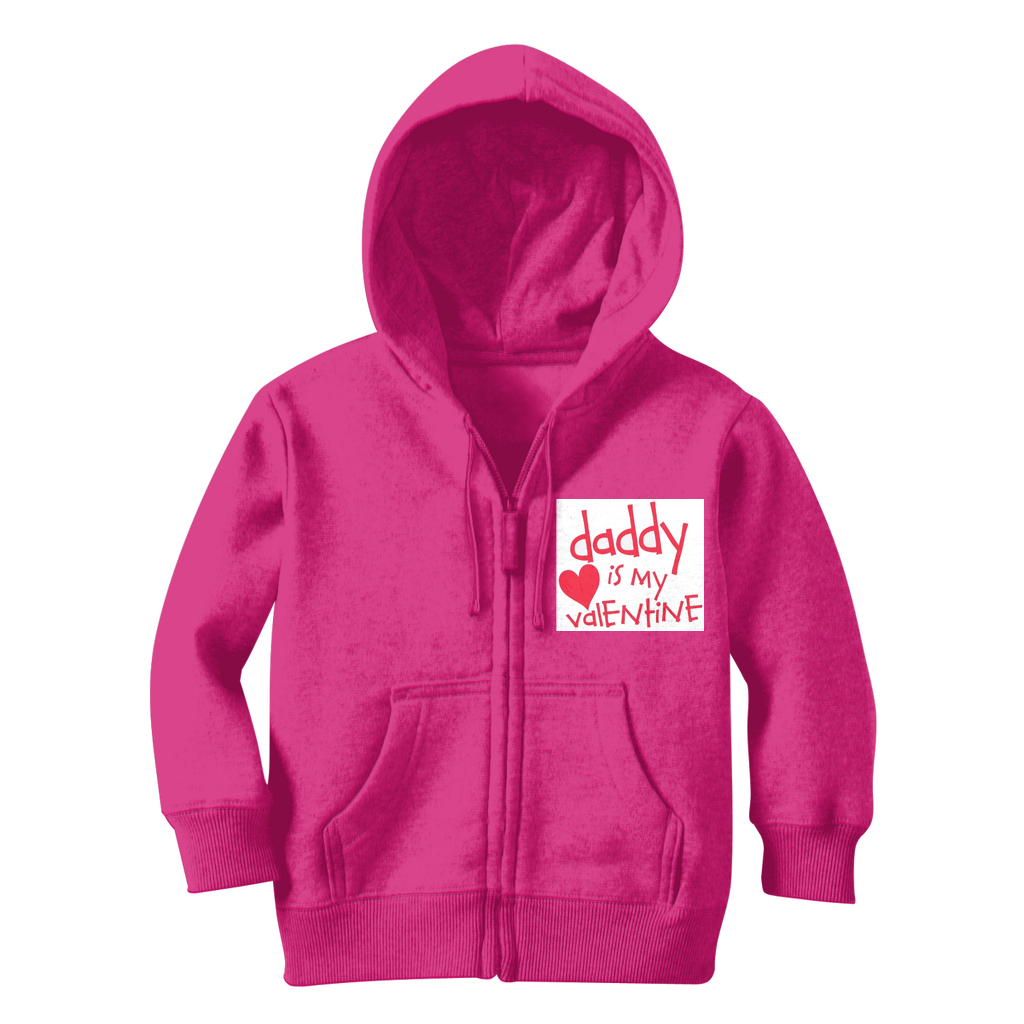 Daddy's my Valentine Classic Kids Zip Hoodie - DirectlyPersonalised