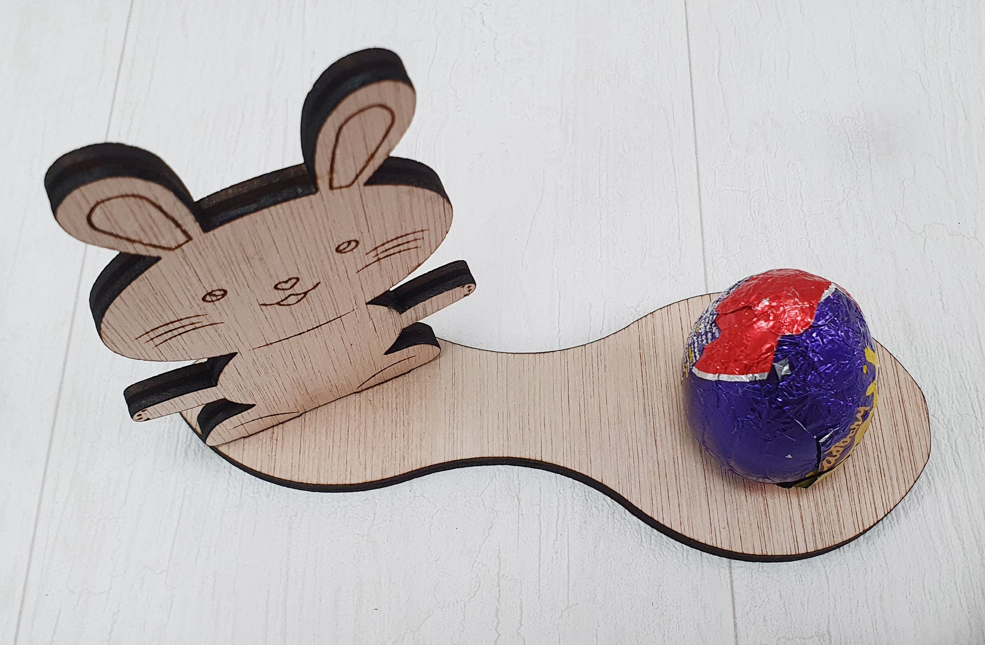 Easter Bunny Crème Egg Holder - Wooden Plywood Easter Egg Creme Egg Holder - DirectlyPersonalised