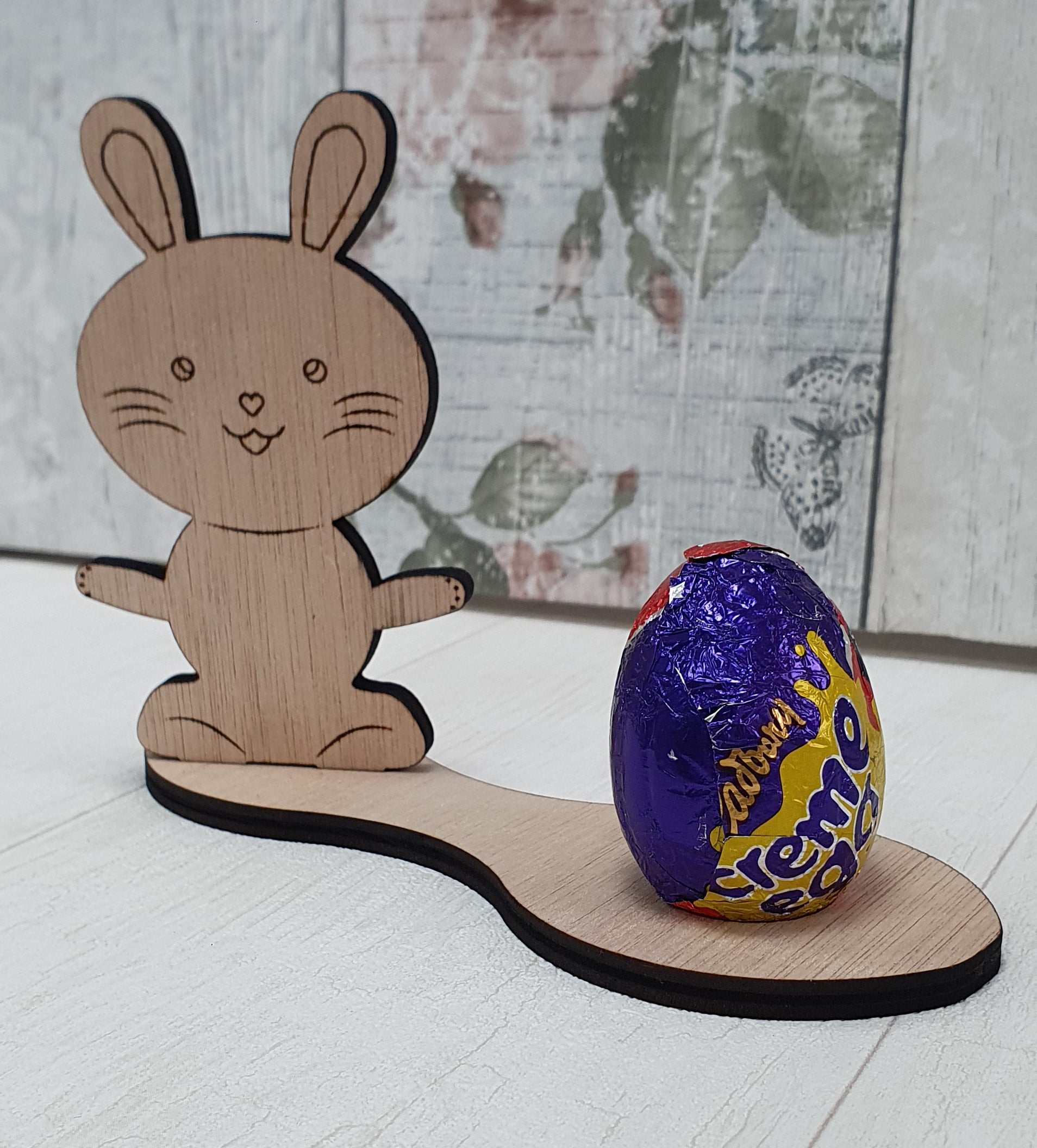 Easter Bunny Crème Egg Holder - Wooden Plywood Easter Egg Creme Egg Holder - DirectlyPersonalised