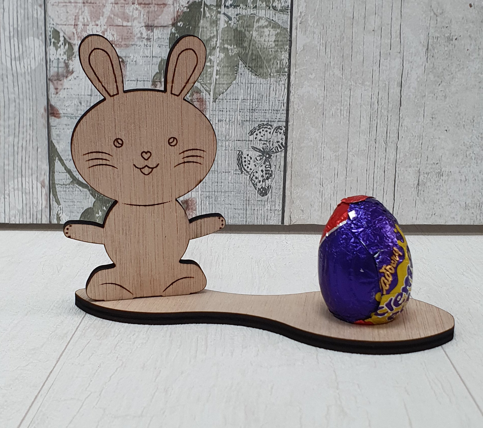 Easter Bunny Crème Egg Holder - Wooden Plywood Easter Egg Creme Egg Holder - DirectlyPersonalised