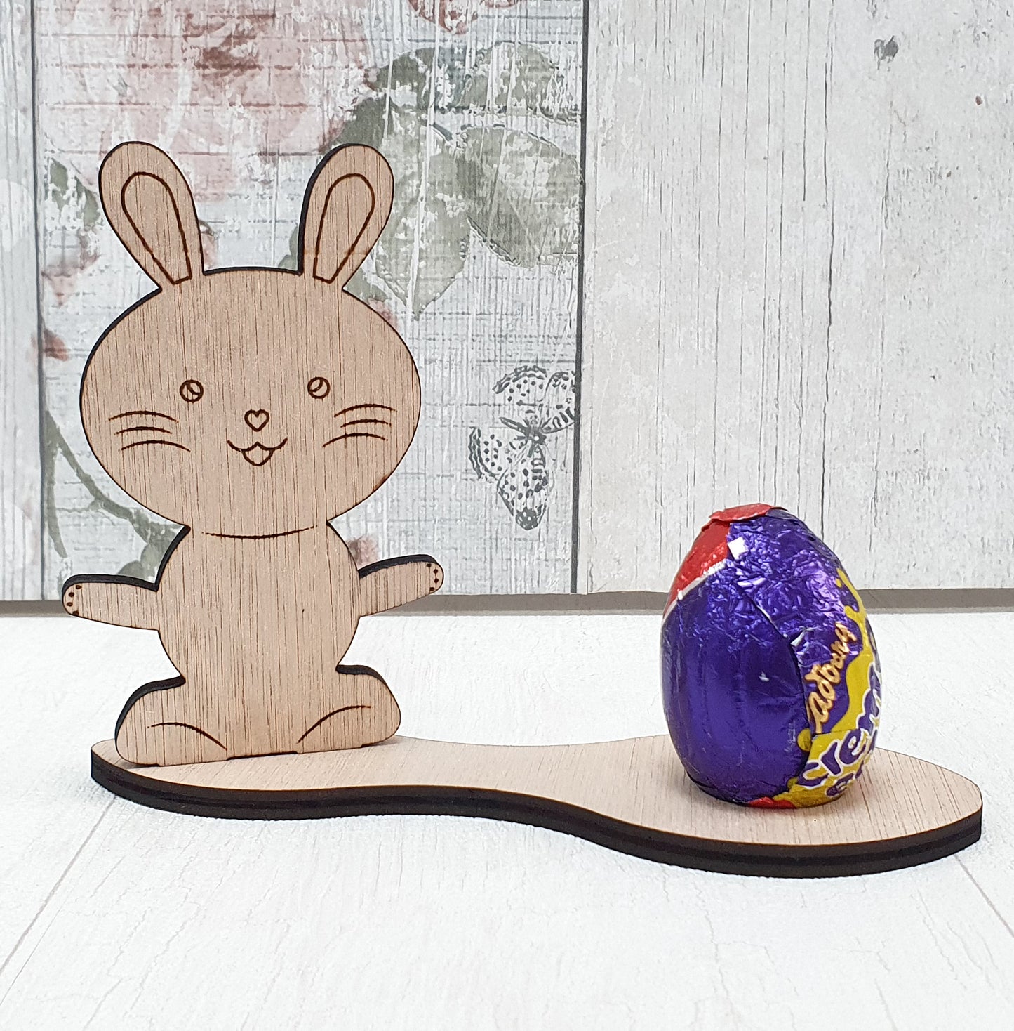 Easter Bunny Crème Egg Holder - Wooden Plywood Easter Egg Creme Egg Holder - DirectlyPersonalised