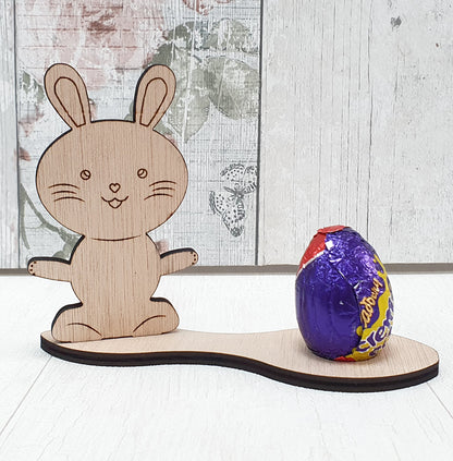 Easter Bunny Crème Egg Holder - Wooden Plywood Easter Egg Creme Egg Holder - DirectlyPersonalised