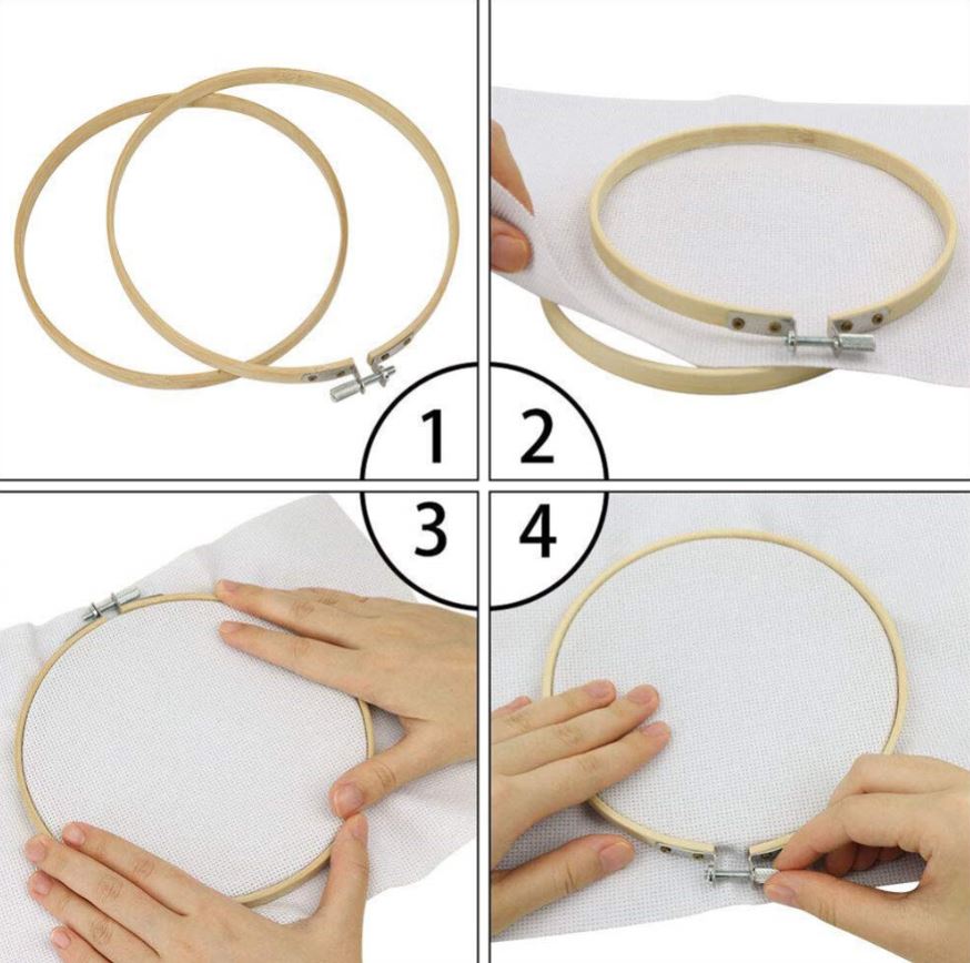 Embroidery Hoops Bamboo - Ideal for Cross Stitch-Embroidery - Wooden Hoop - DirectlyPersonalised