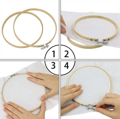 Embroidery Hoops Bamboo - Ideal for Cross Stitch-Embroidery - Wooden Hoop - DirectlyPersonalised
