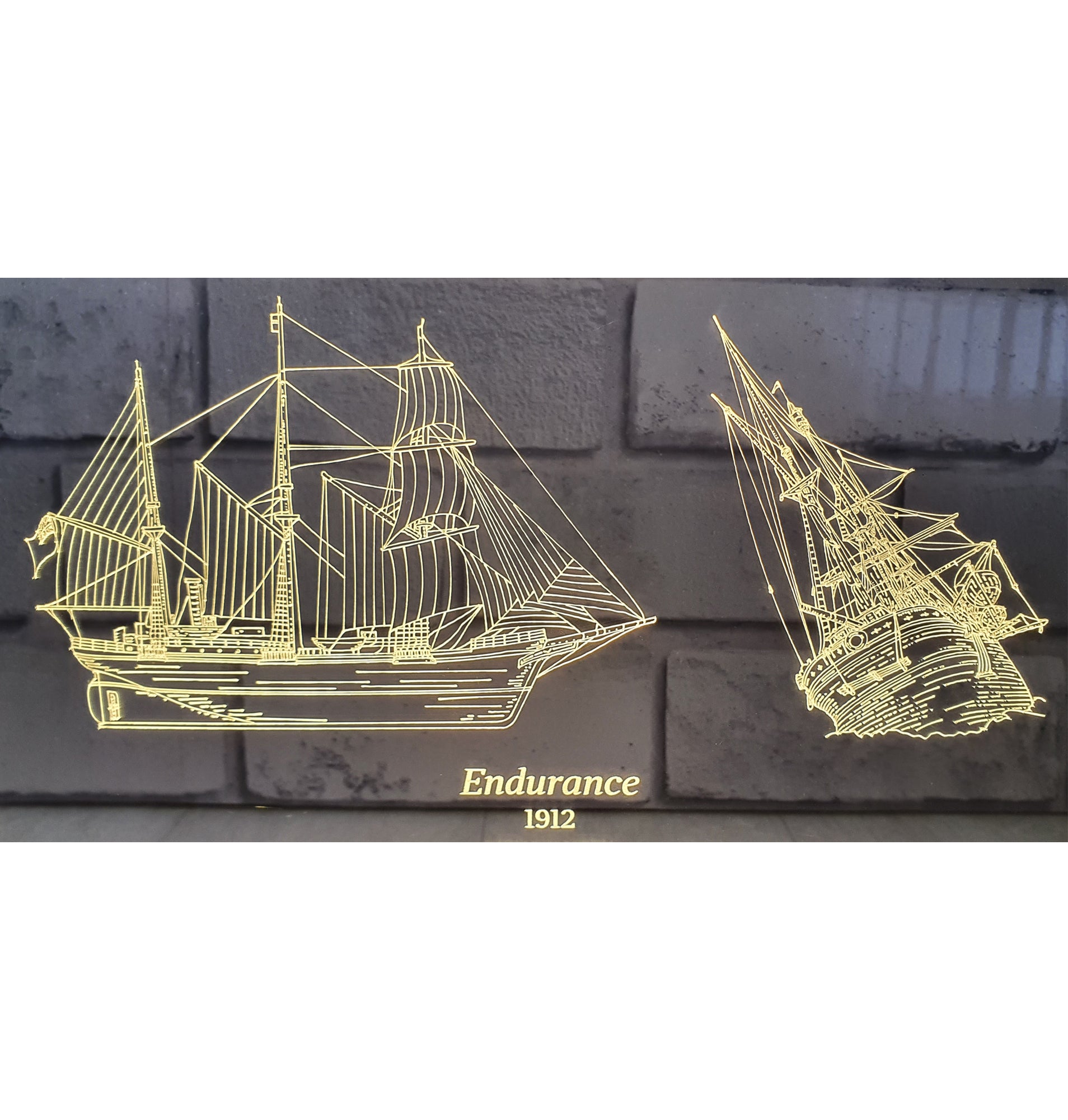 The Endurance Ship Engraved LED Lamp Stand - As Seen on BBC - Shackleton's Ship - DirectlyPersonalised