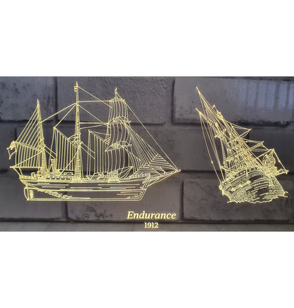 The Endurance Ship Engraved LED Lamp Stand - As Seen on BBC - Shackleton's Ship - DirectlyPersonalised