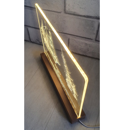 The Endurance Ship Engraved LED Lamp Stand - As Seen on BBC - Shackleton's Ship - DirectlyPersonalised