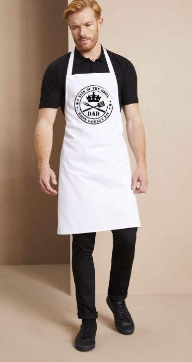 Plain White Cotton Aprons-Printed Apron Full Colour Design-Personalised Kitchen Apron For Men & Women - DirectlyPersonalised