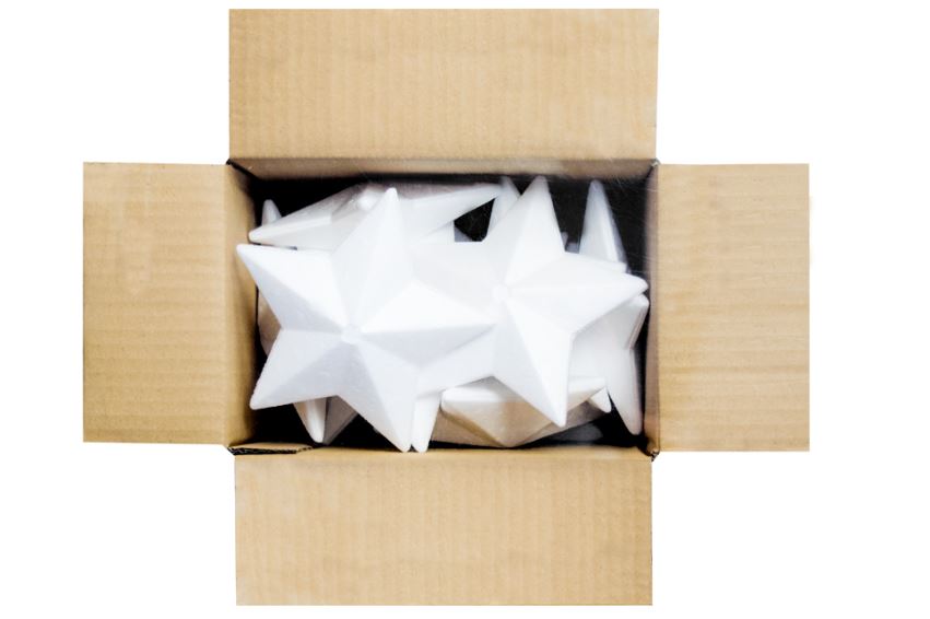 Polystyrene Star Box of 10 - Painting or Decorating - Christmas Decorations