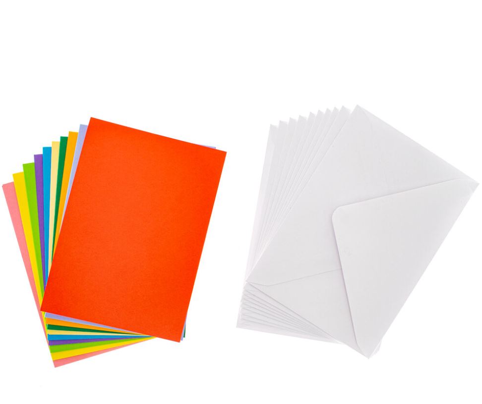Singlefold Cards A6 Assorted (10) - Colored Card & Envelopes