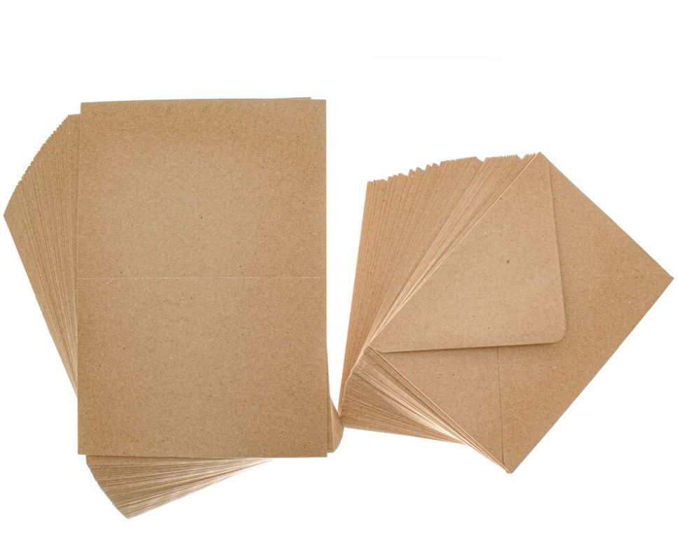 Singlefold Cards (50 PACK) 5 x 7 Brown Kraft - DirectlyPersonalised