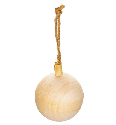 Wooden Bauble with String 5cm-6.4cm - Christmas Bauble Wooden