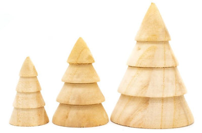 Wooden Christmas Trees x 3 - Decorative Christmas Trees - Festivity