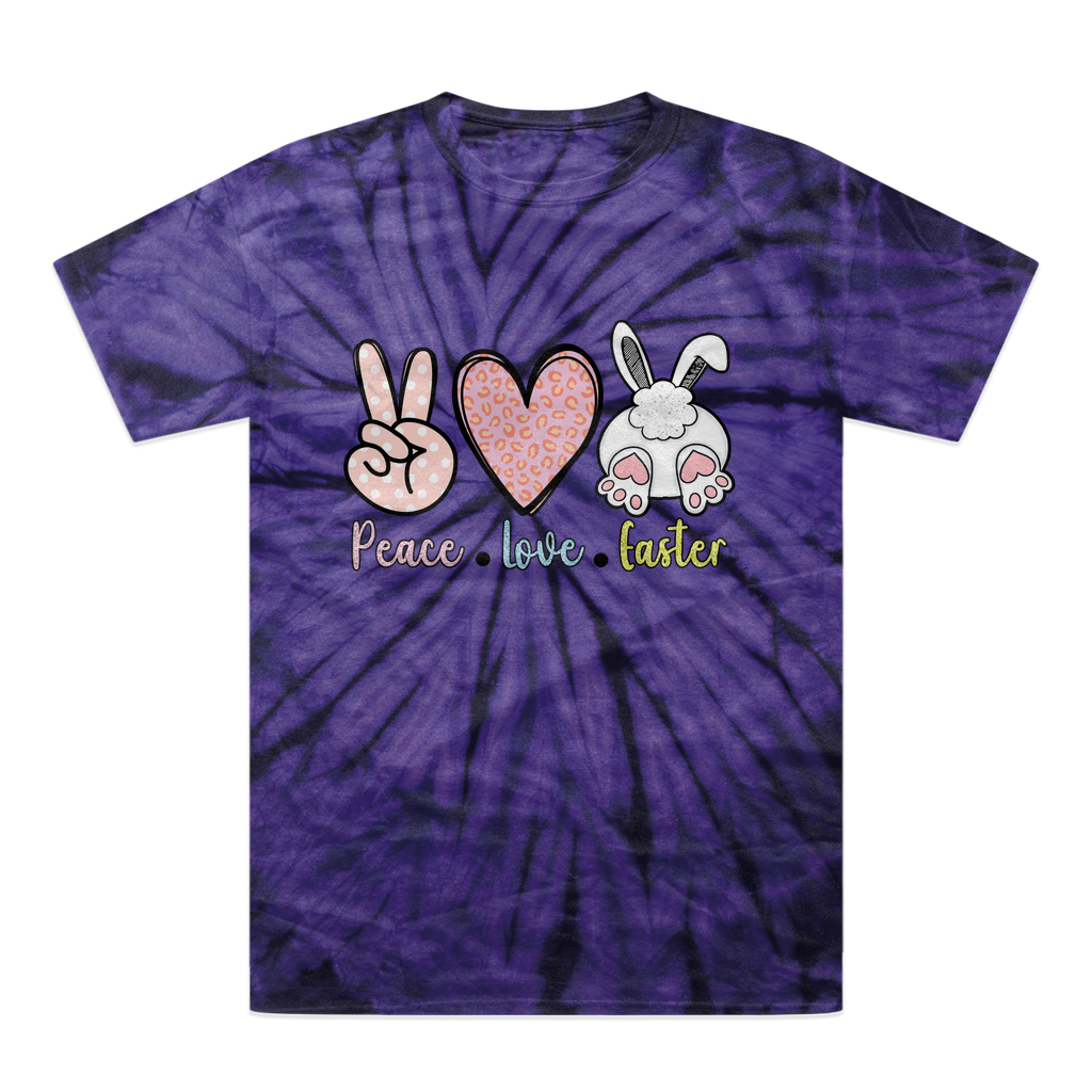 PEACE LOVE EASTER Tonal Spider Tie-Dye T-Shirt - DirectlyPersonalised