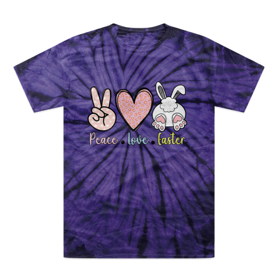 PEACE LOVE EASTER Tonal Spider Tie-Dye T-Shirt