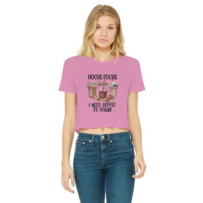 HOCUS POCUS -COFFEE DESIGN Classic Women's Cropped Raw Edge T-Shirt - DirectlyPersonalised