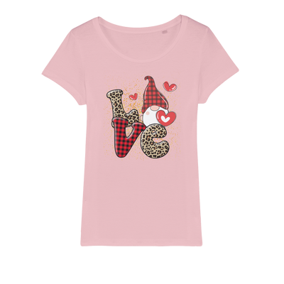 Ladies Valentine Design Organic Jersey Womens T-Shirt