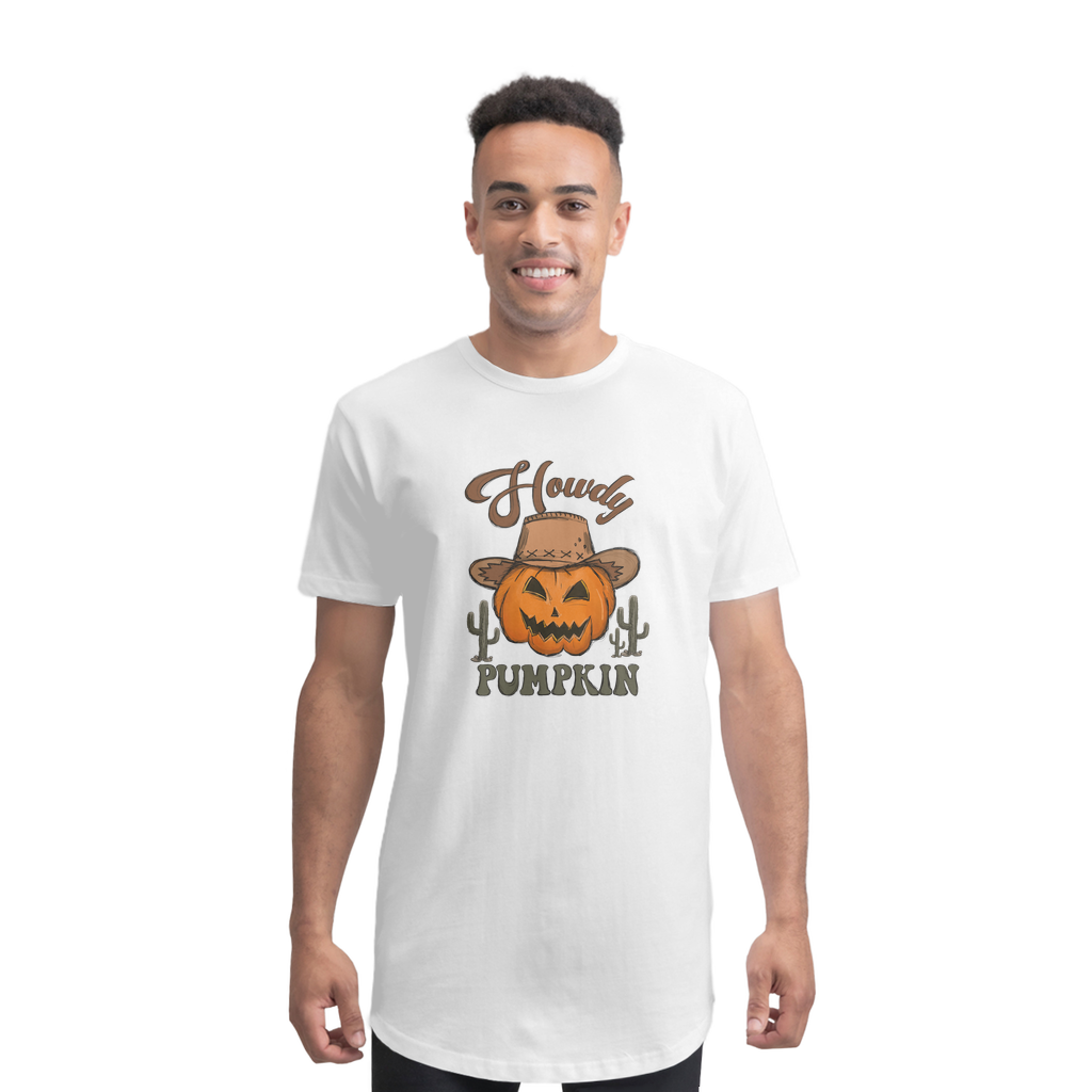HOWDY PUMPKIN Premium Long Body T-Shirt - DirectlyPersonalised