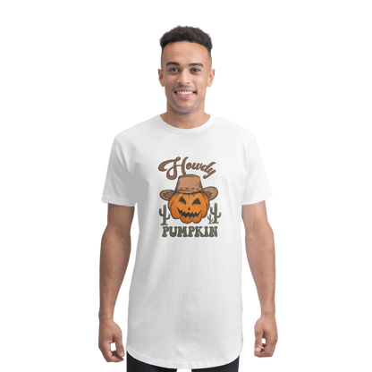 HOWDY PUMPKIN Premium Long Body T-Shirt - DirectlyPersonalised