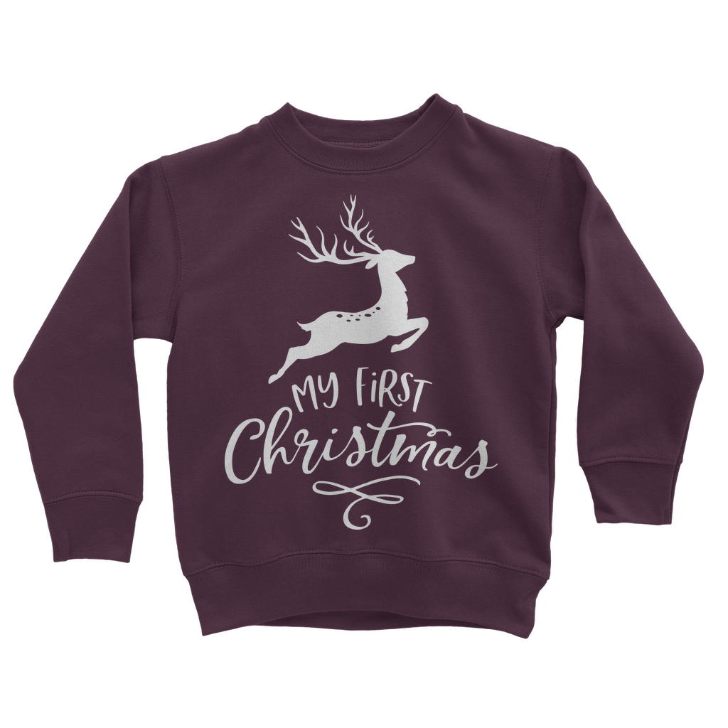 My First Christmas White Classic Kids Sweatshirt - DirectlyPersonalised