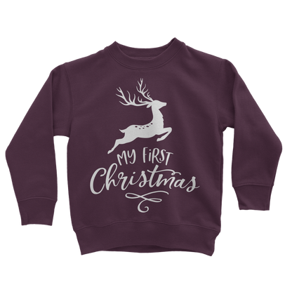 My First Christmas White Classic Kids Sweatshirt - DirectlyPersonalised