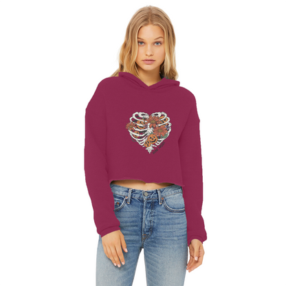 RIB CAGE Ladies Cropped Raw Edge Hoodie - DirectlyPersonalised
