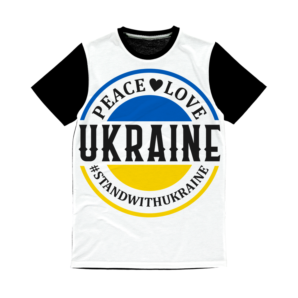 STAND WITH UKRAINE Classic Sublimation Panel T-Shirt - DirectlyPersonalised