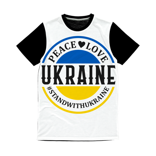 STAND WITH UKRAINE Classic Sublimation Panel T-Shirt - DirectlyPersonalised