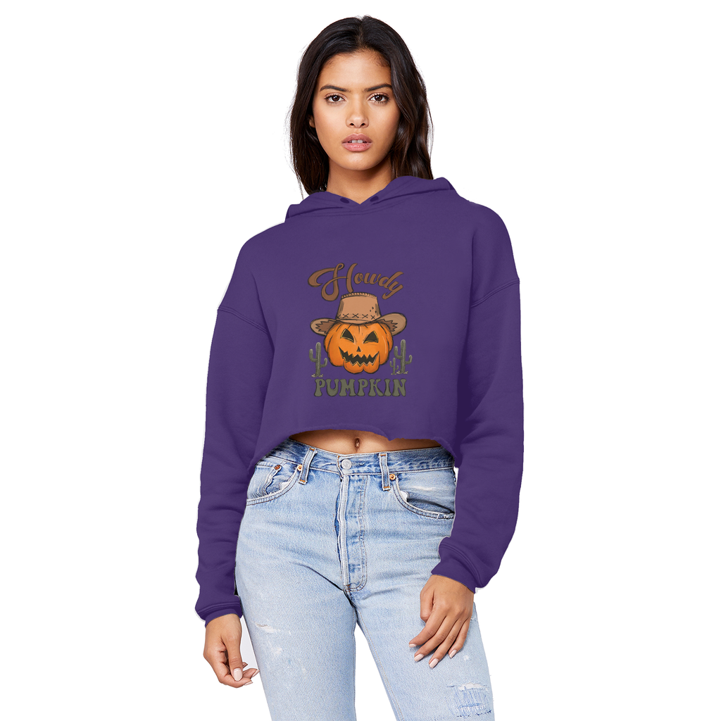 HOWDY PUMPKIN Unisex Cropped Raw Edge Boyfriend Hoodie - DirectlyPersonalised