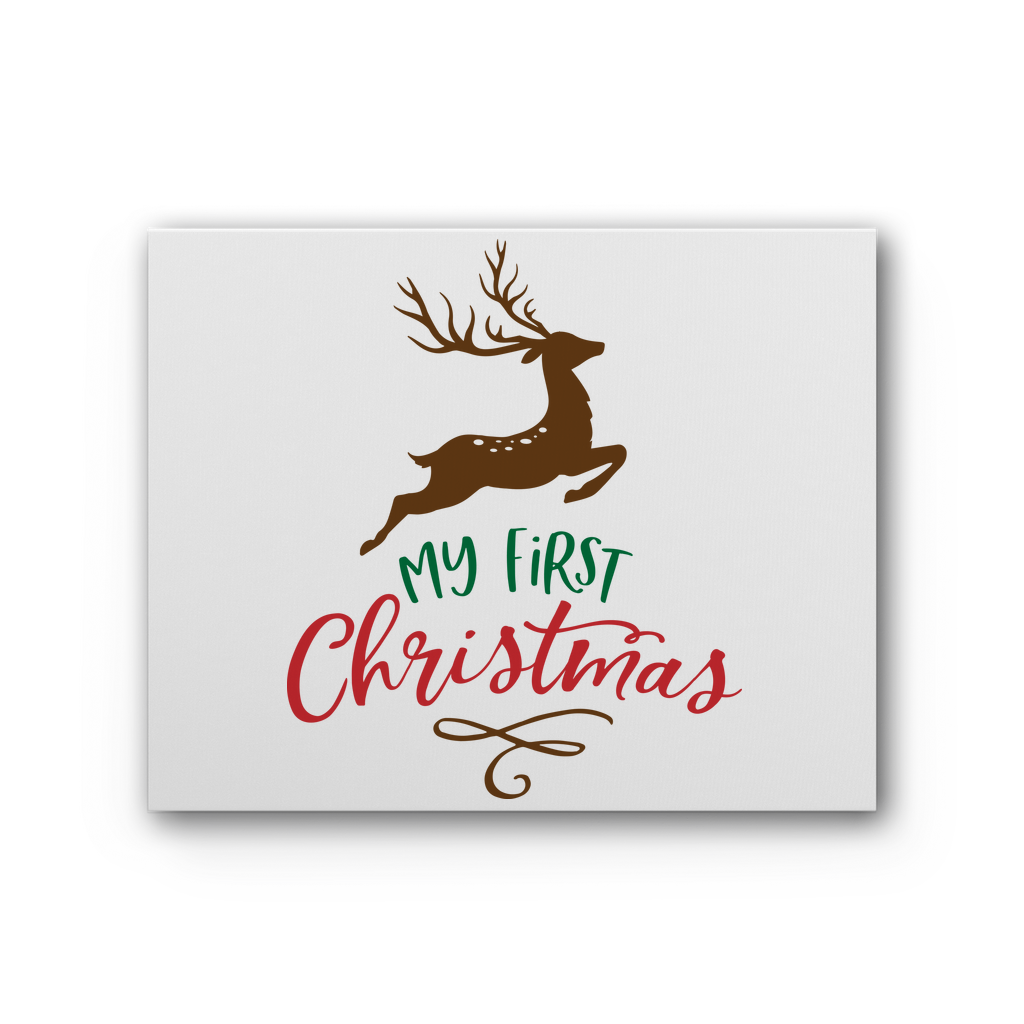 My First Christmas Colour Premium Stretched Canvas - DirectlyPersonalised