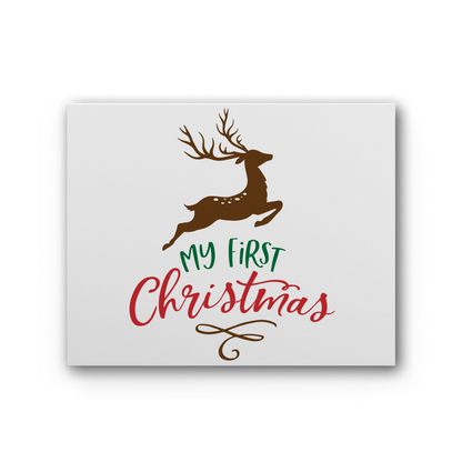 My First Christmas Colour Premium Stretched Canvas - DirectlyPersonalised
