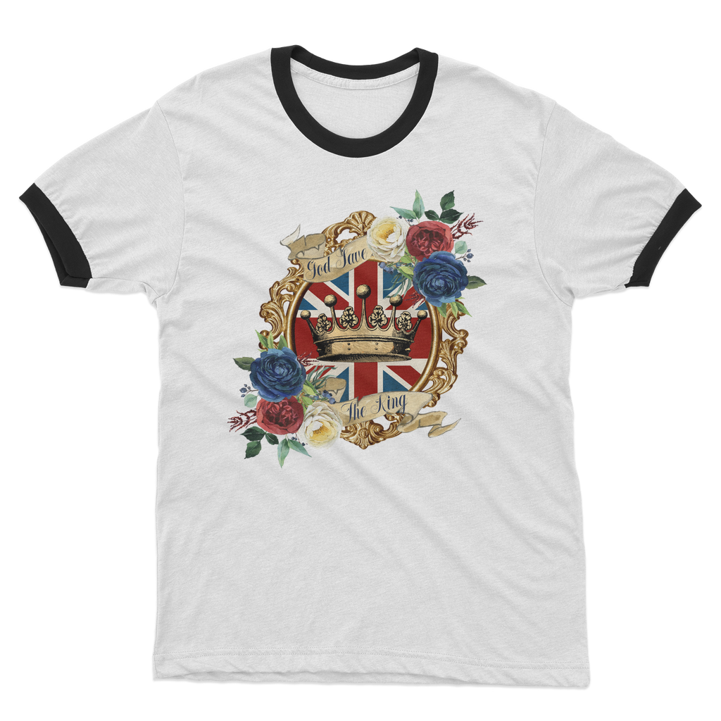 GOD SAVE THE KING Adult Ringer T-Shirt - DirectlyPersonalised