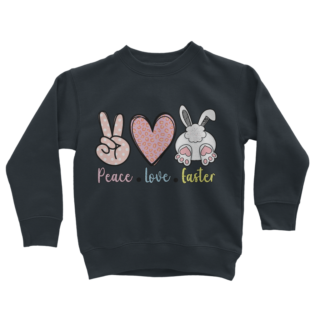 PEACE LOVE EASTER Classic Kids Sweatshirt - DirectlyPersonalised
